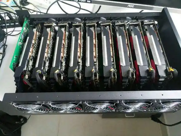 Expansive mining farm with rows of high-capacity miners at work
