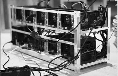 Mining rig with multiple GPUs, highlighting the importance of hardware selection.